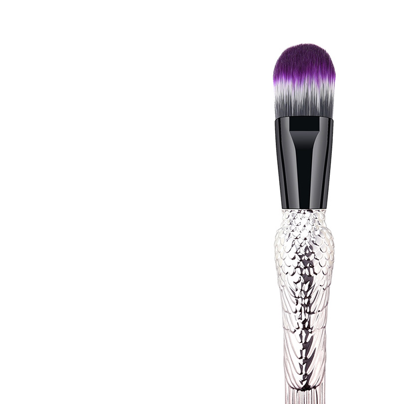 Trendy Purple+yellow Bird Tail Shape Design Cosmetic Brush(1pc),Beauty tools