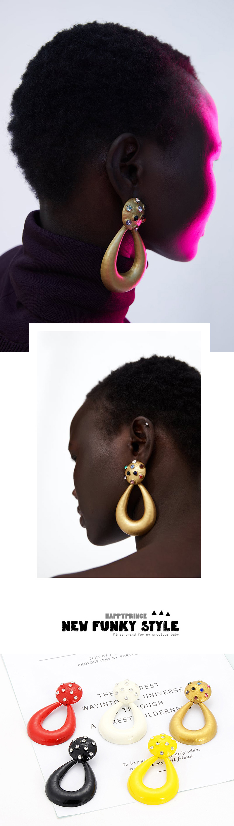Fashion Yellow Waterdrop Shape Decorated Earrings,Drop Earrings