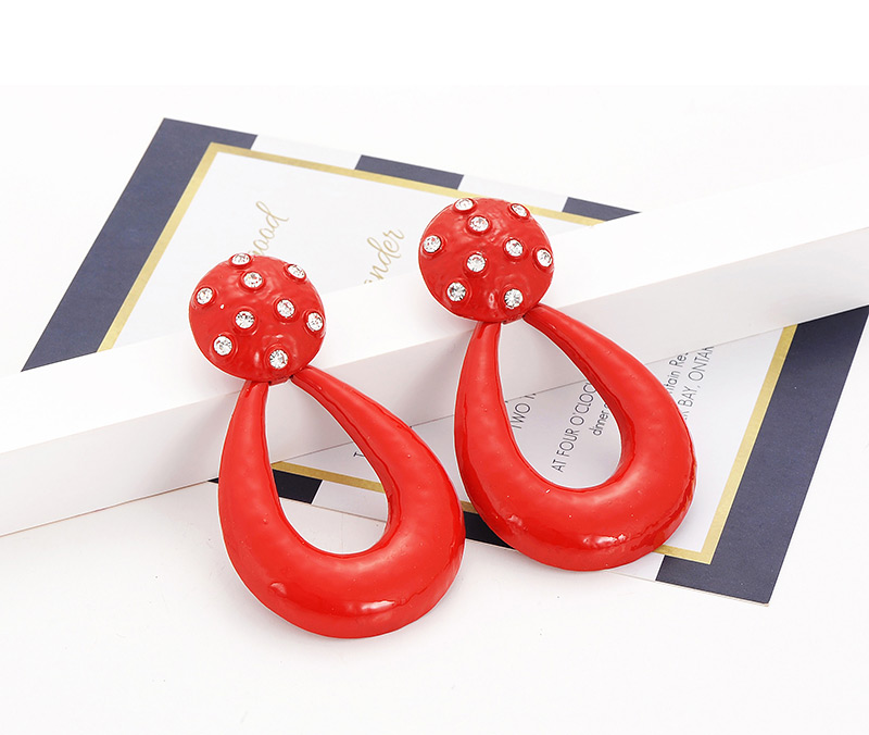 Fashion Claret Red Waterdrop Shape Decorated Earrings,Drop Earrings