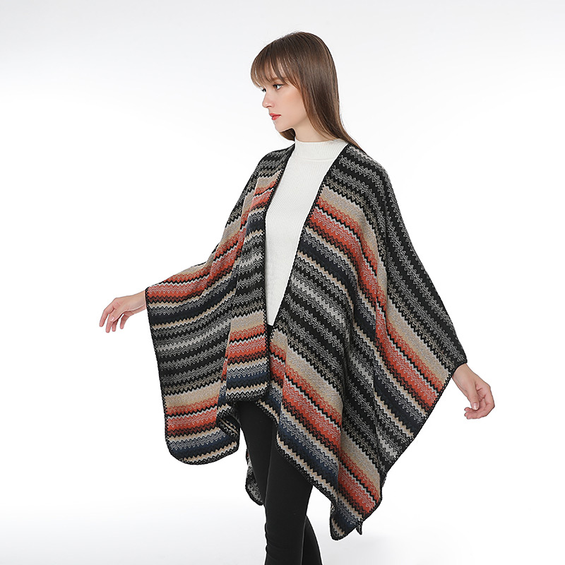 Fashion Multi-color Stripe Pattern Decorated Scarf,knitting Wool Scaves