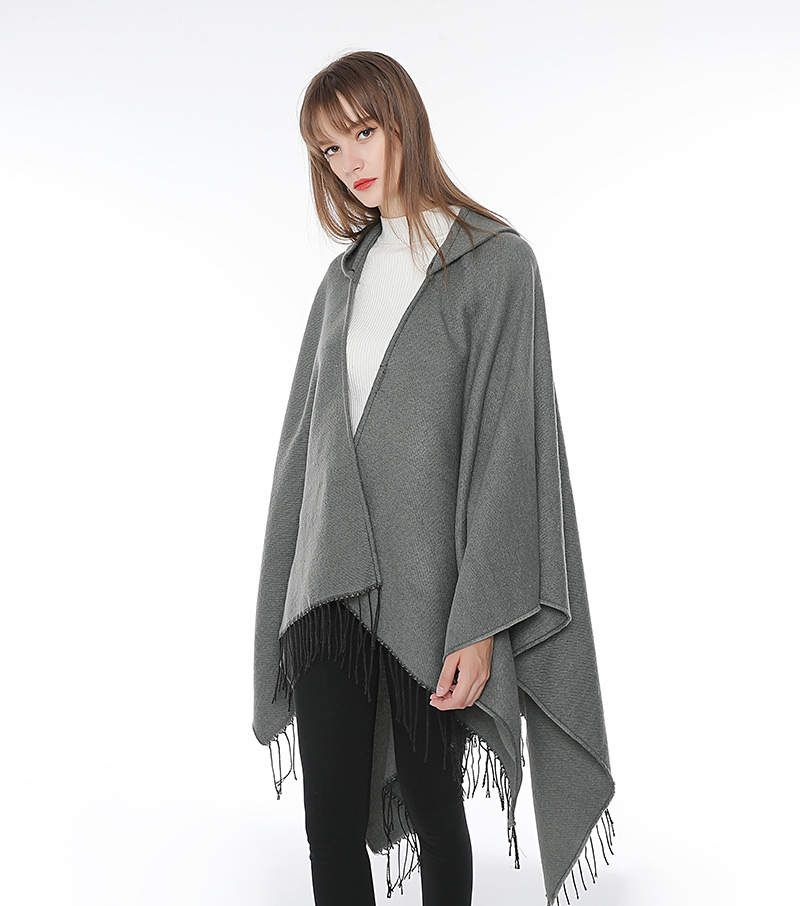 Fashion Navy Tassel Decorated Pure Color Cloak,knitting Wool Scaves