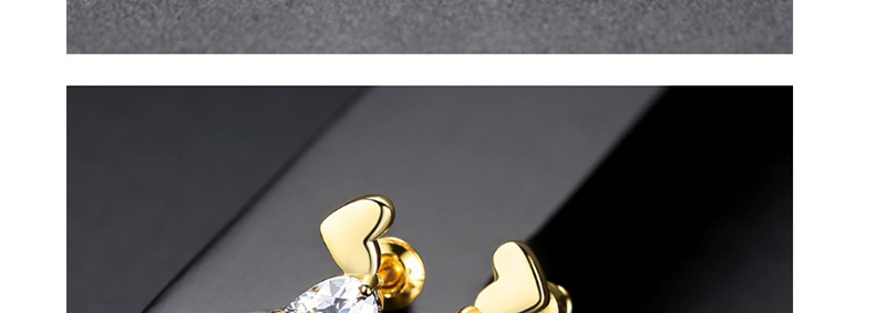 Fashion Gold Color Heart Shape Decorated Earrings,Earrings