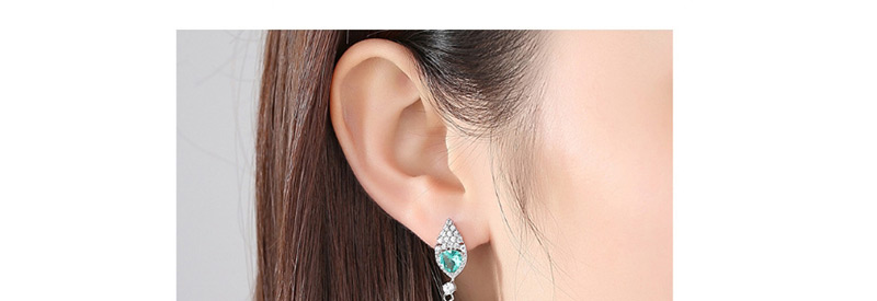 Fashion Green Waterdrop Shape Decorated Earrings,Earrings
