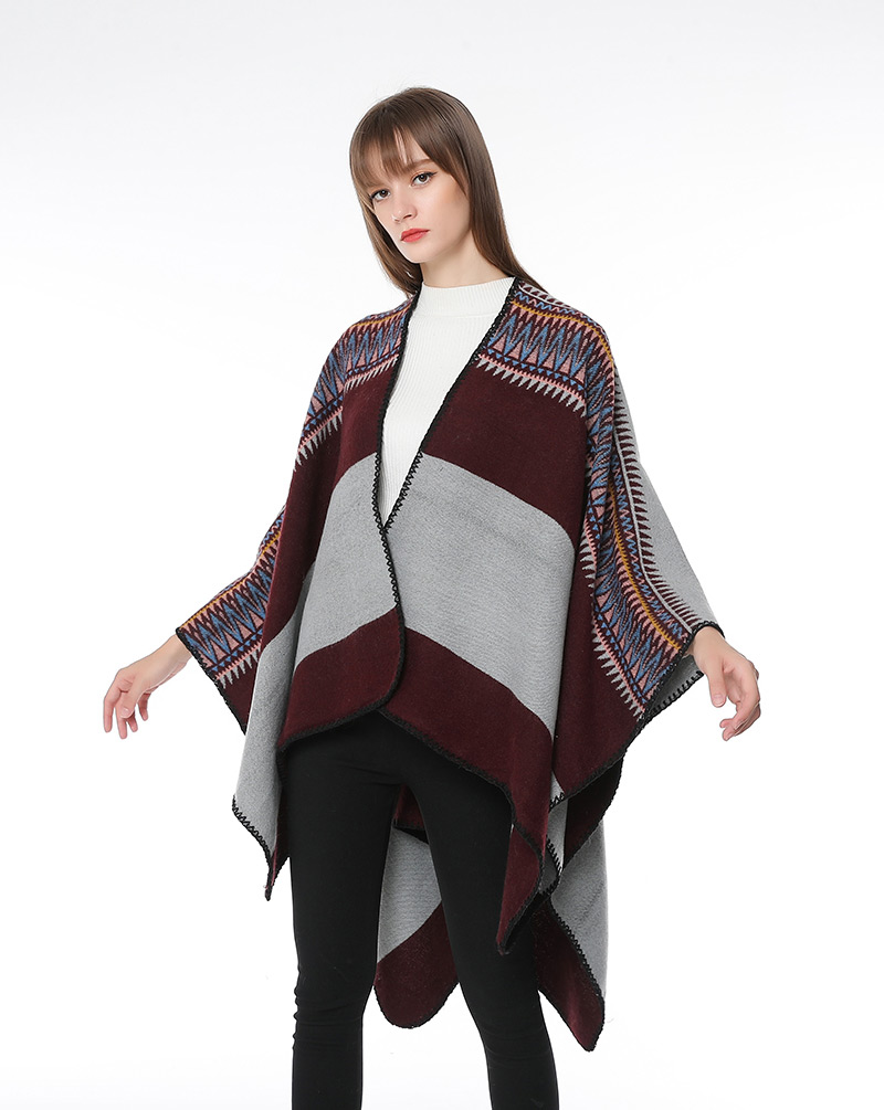 Fashion Khaki Stripe Pattern Decorated Scarf,knitting Wool Scaves