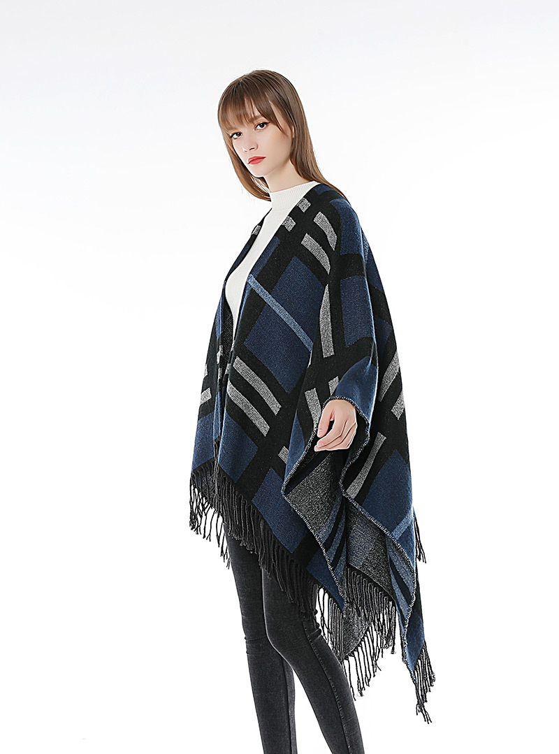 Fashion Blue Stripe Pattern Decorated Scarf,knitting Wool Scaves