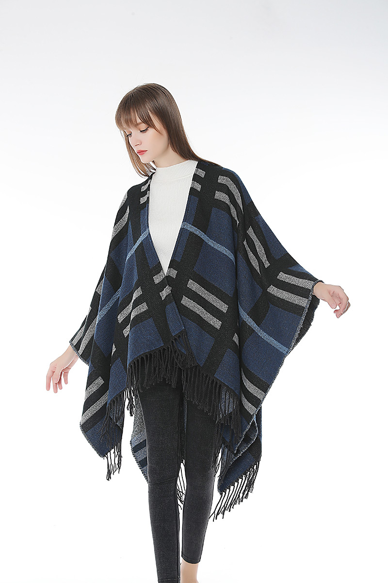 Fashion Blue Stripe Pattern Decorated Scarf,knitting Wool Scaves