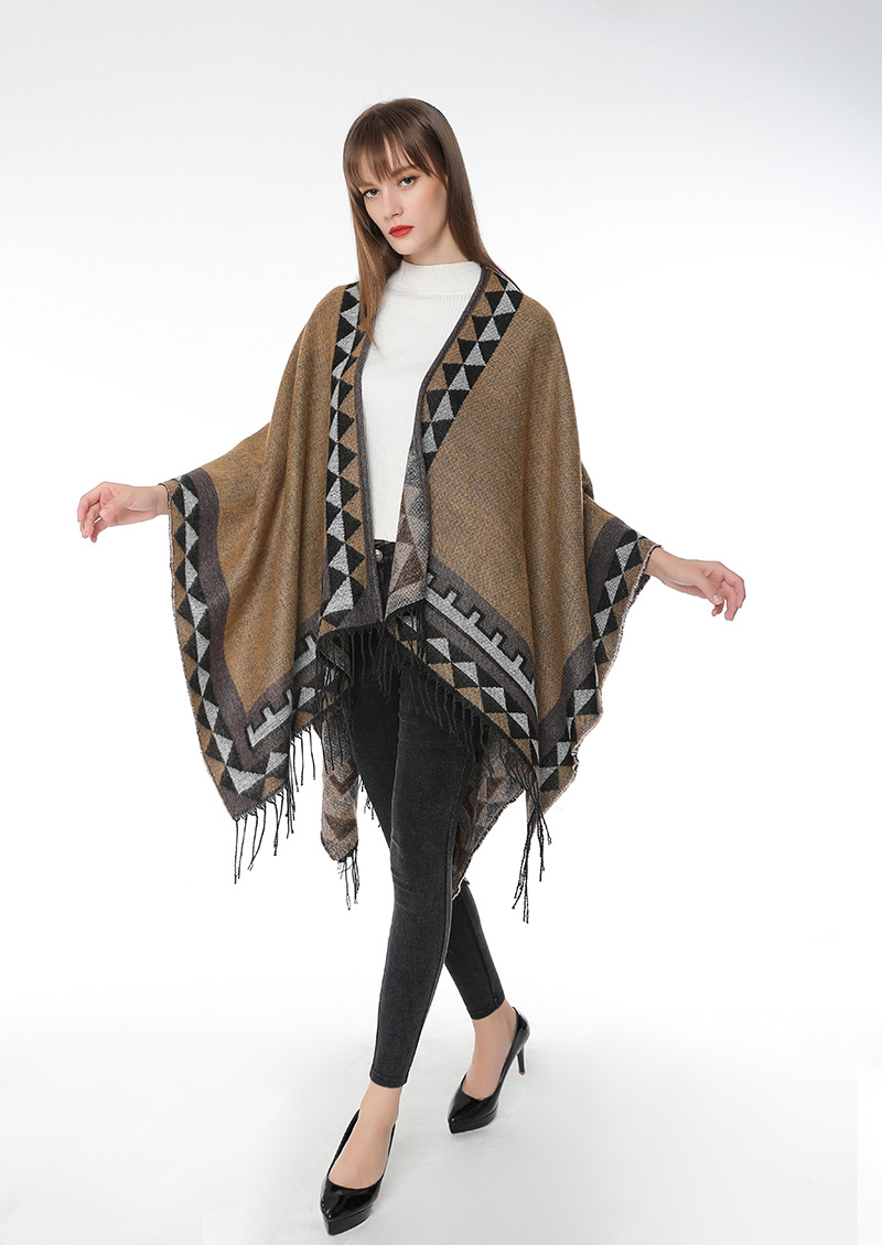 Fashion Navy Geometric Pattern Decorated Tassel Scarf,knitting Wool Scaves