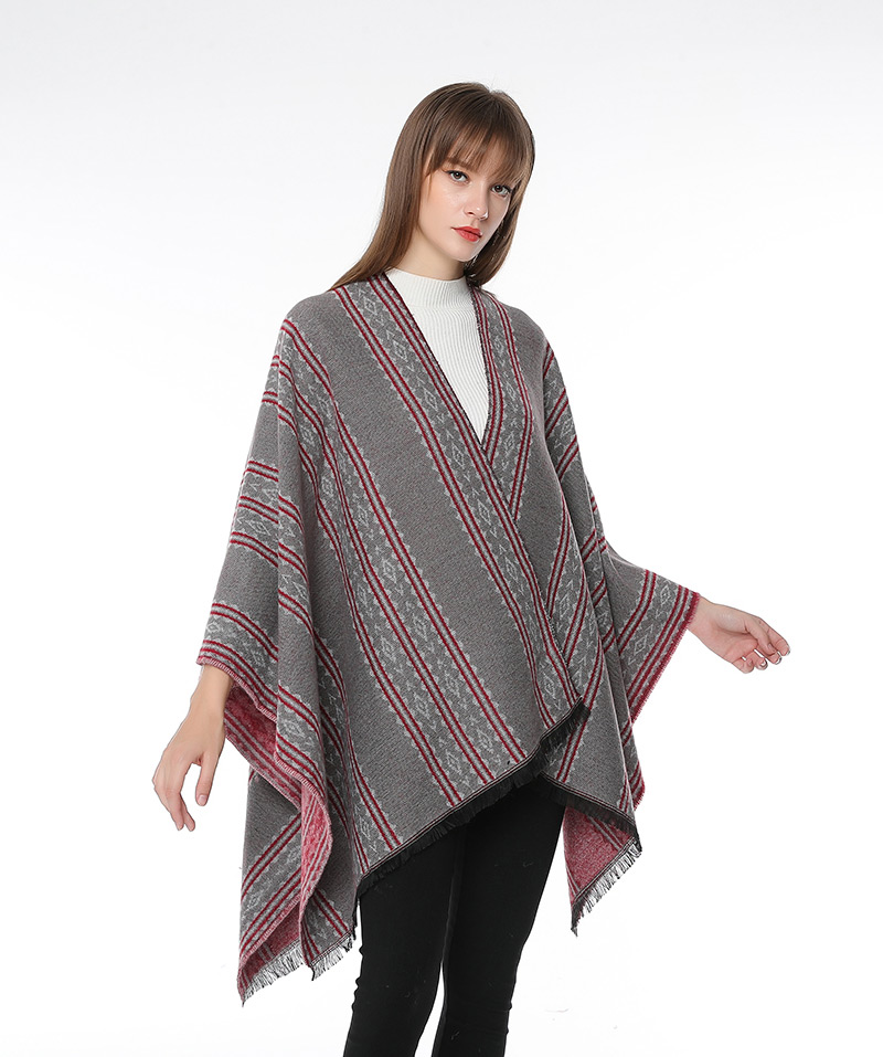 Fashion Gray Stripe Pattern Decorated Scarf,knitting Wool Scaves