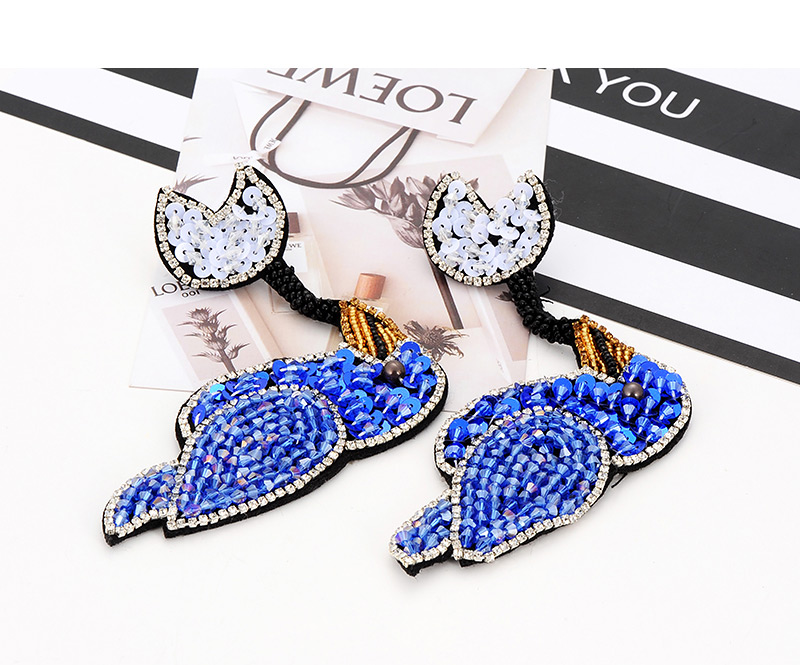 Fashion Blue Bird Shape Design Earrings,Stud Earrings
