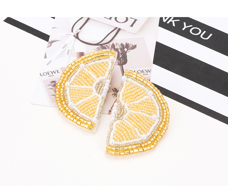 Fashion Yellow Lemon Shape Decorated Earrings,Stud Earrings
