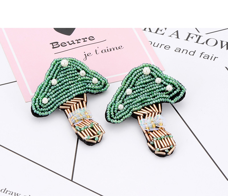 Fashion Green Mushroom Shape Decorated Earrings,Stud Earrings