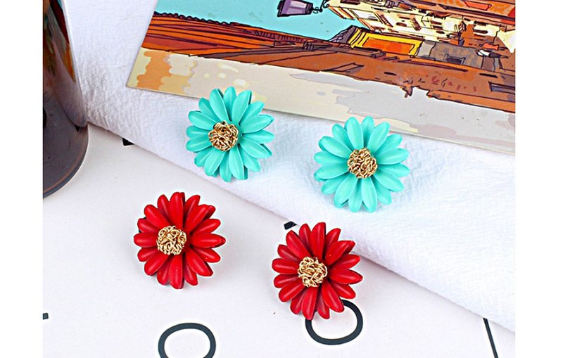 Fashion Blue Flower Shape Design Earrings,Stud Earrings