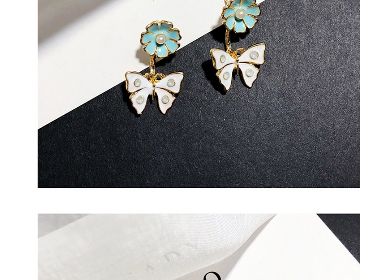 Fashion Blue Butterfly Shape Decorated Earrings,Stud Earrings