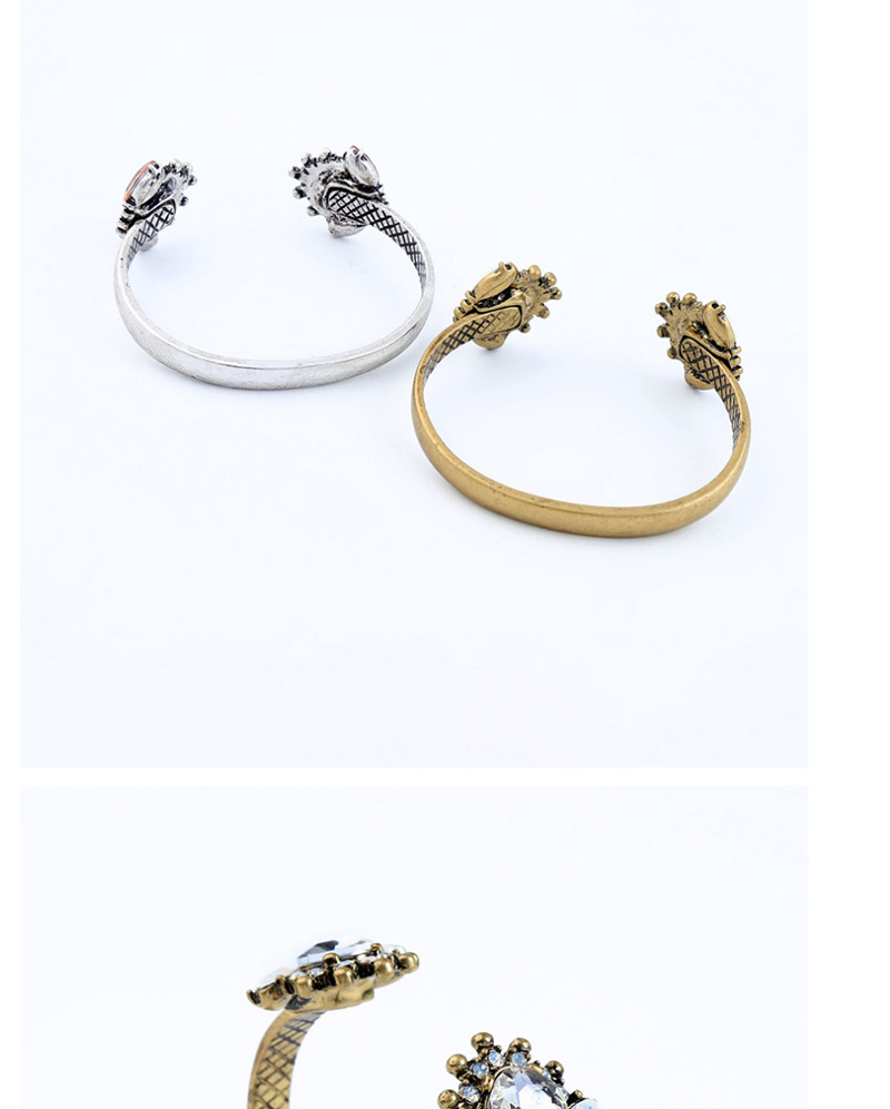 Vintage White Geometric Shape Decorated Opening Bracelet,Fashion Bangles