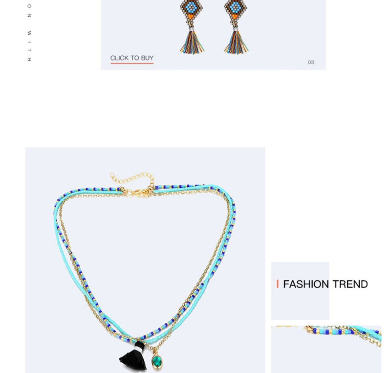 Fashion Black+gold Color Multi-layer Design Tassel Necklace,Multi Strand Necklaces