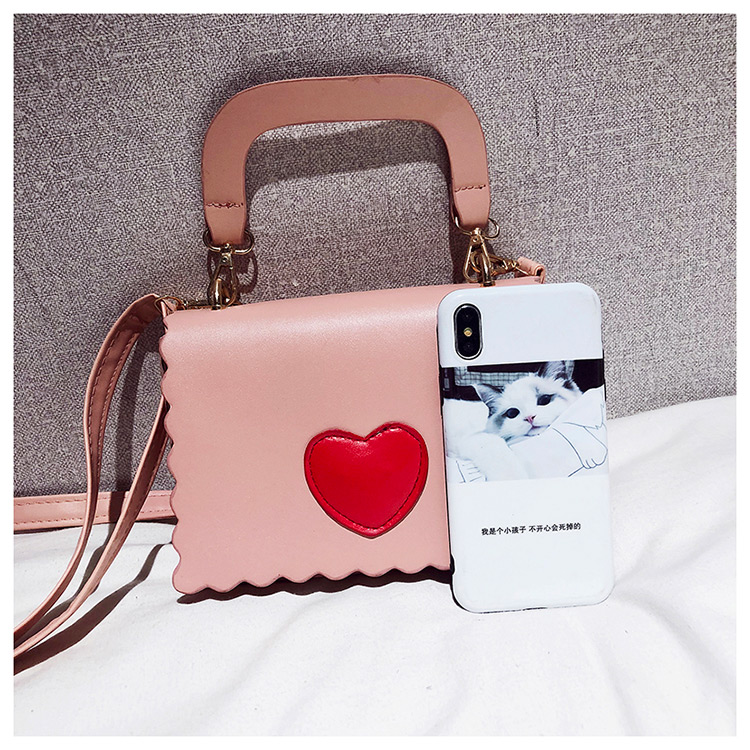 Fashion Khaki Heart Pattern Decorated Bag,Handbags
