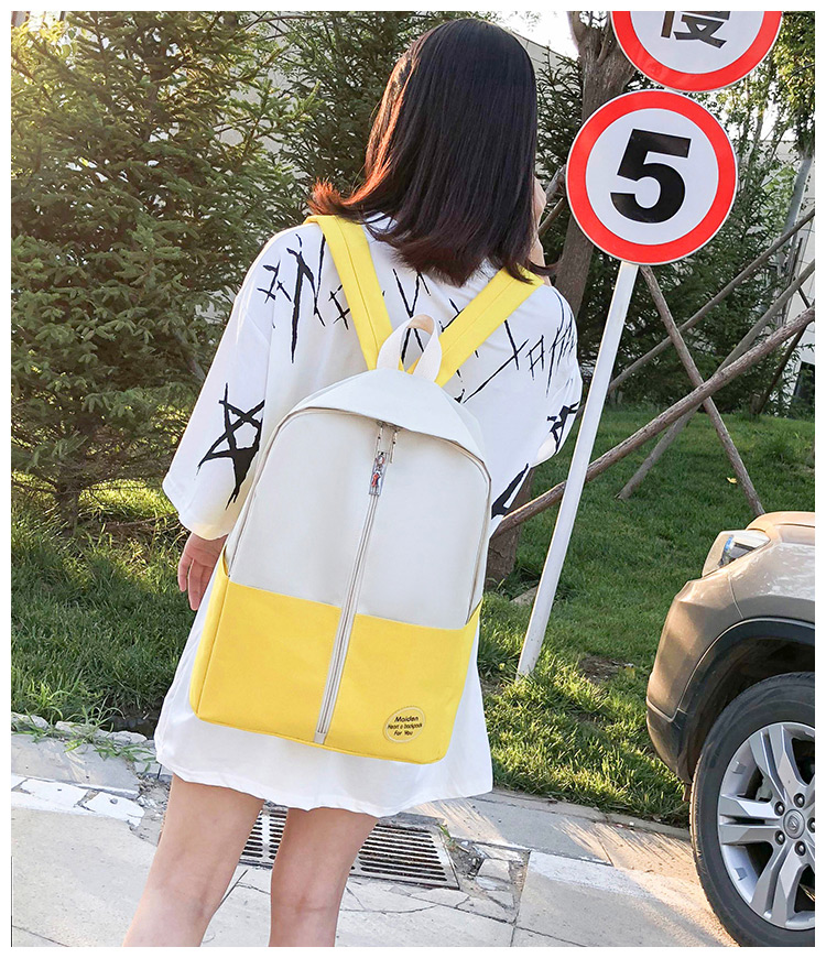Fashion Yellow Color-matching Decorated Bag,Backpack