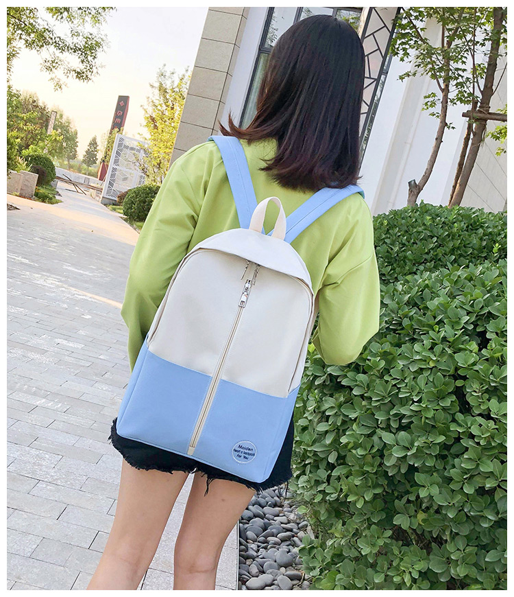 Fashion Blue Color-matching Decorated Bag,Backpack