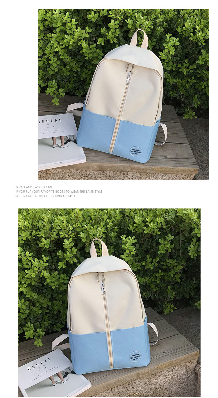 Fashion Blue Color-matching Decorated Bag,Backpack