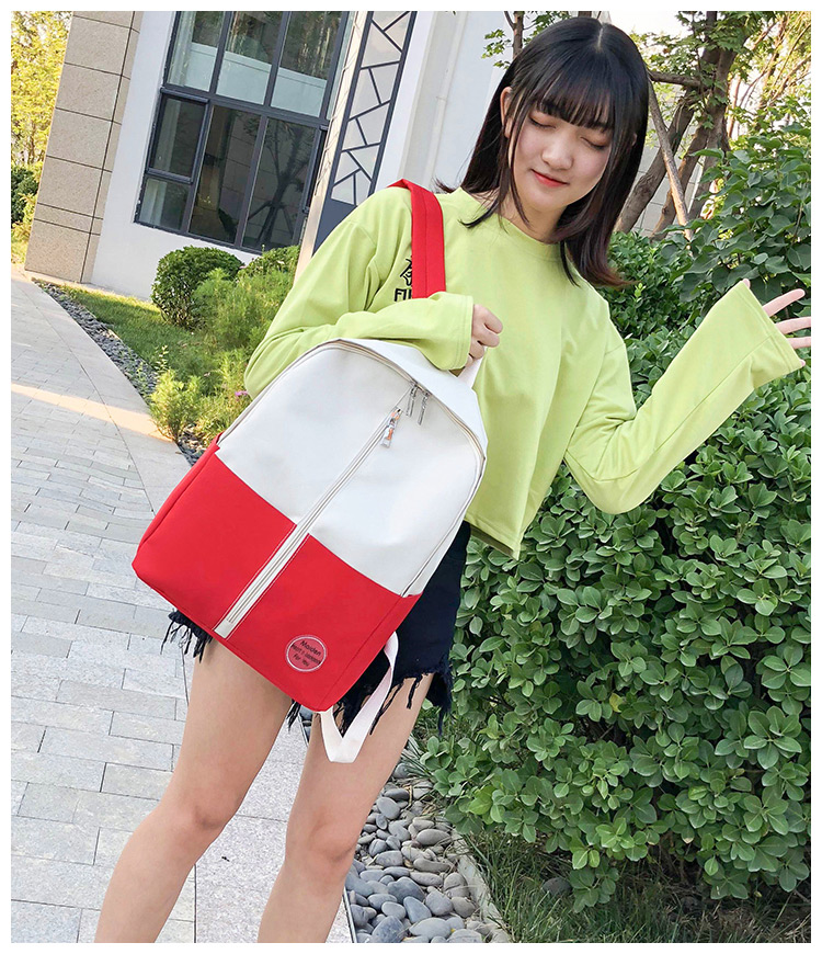 Fashion Red Color-matching Decorated Bag,Backpack