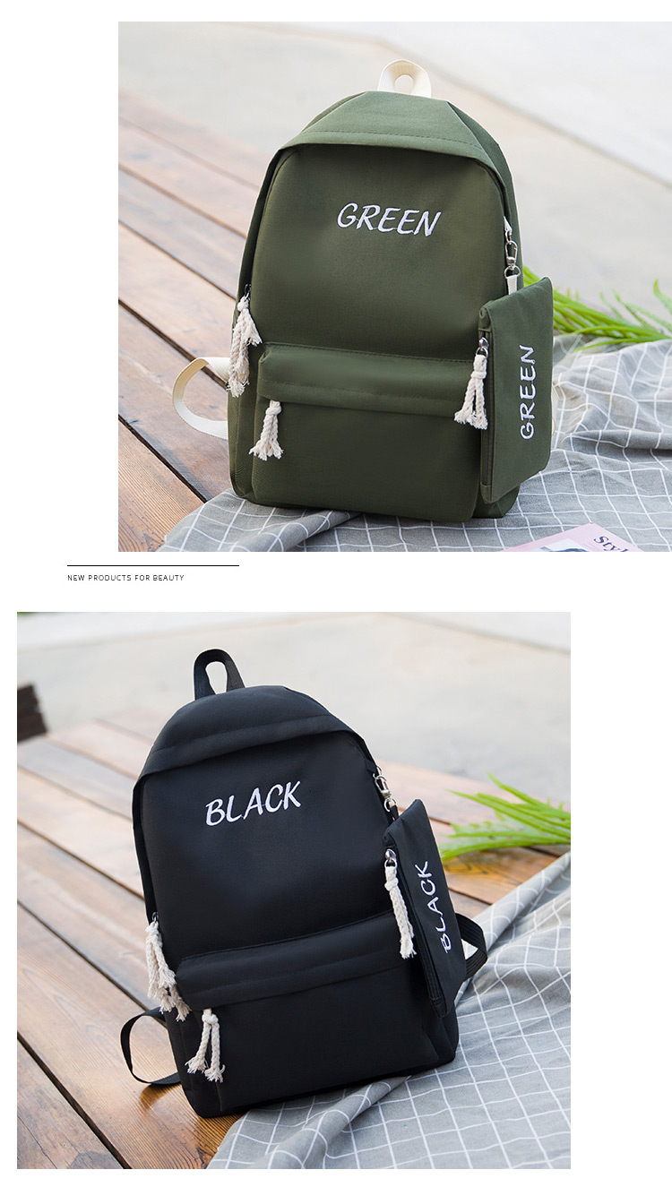 Fashion Green Pure Color Decorated Backpack,Backpack