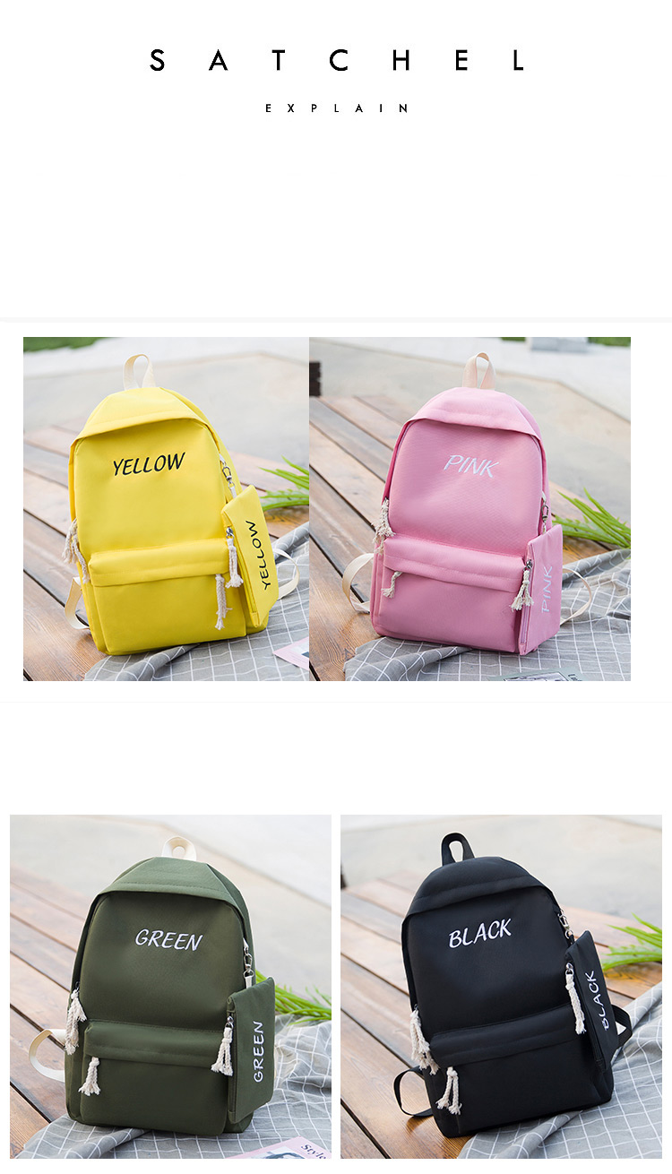 Fashion Yellow Pure Color Decorated Backpack,Backpack