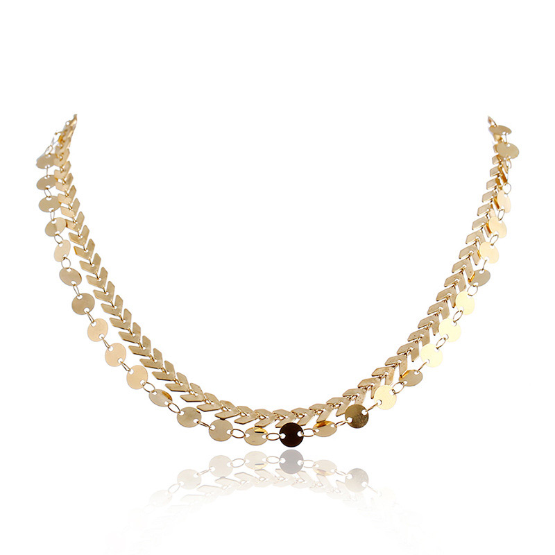 Fashion Gold Color Pure Color Decorated Necklace,Multi Strand Necklaces