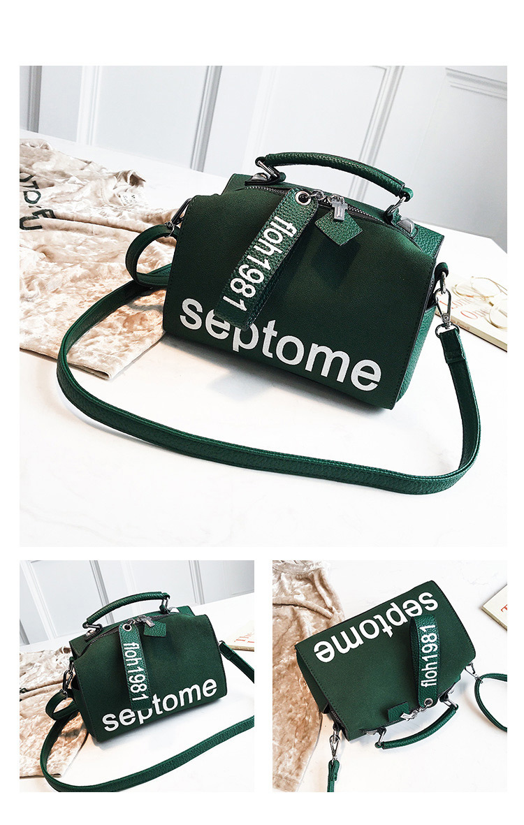 Fashion Green Letter Pattern Decorated Bag,Handbags
