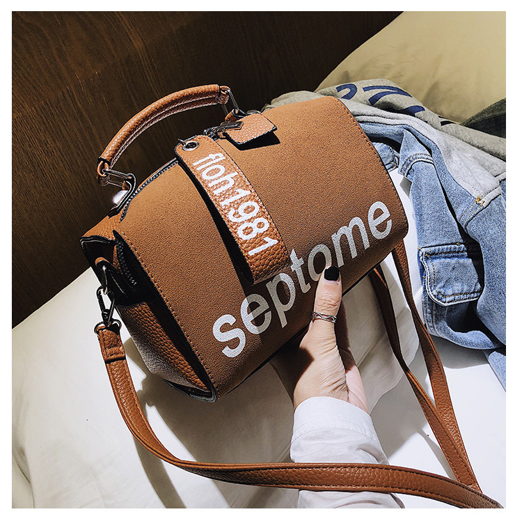 Fashion Brown Letter Pattern Decorated Bag,Handbags