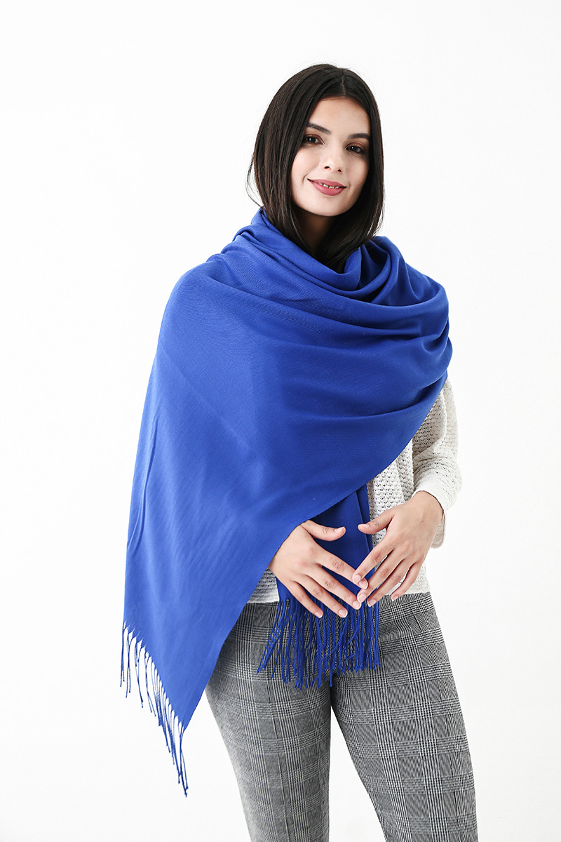 Fashion Blue Pure Color Decorated Scarf,Thin Scaves