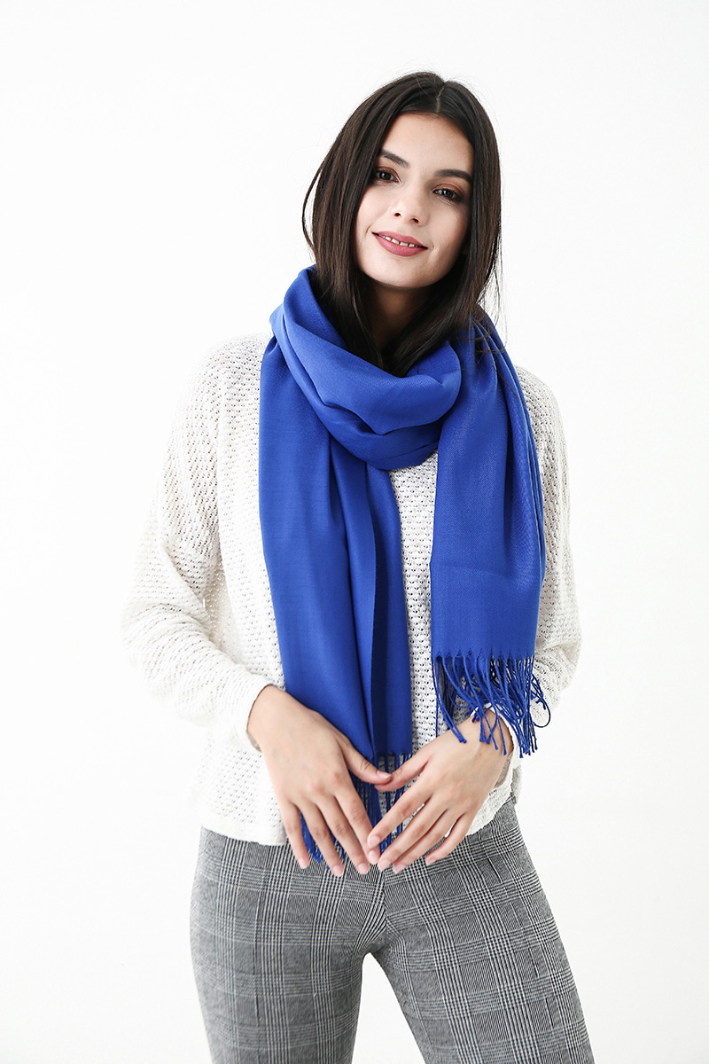 Fashion Sapphire Blue Pure Color Decorated Scarf,Thin Scaves
