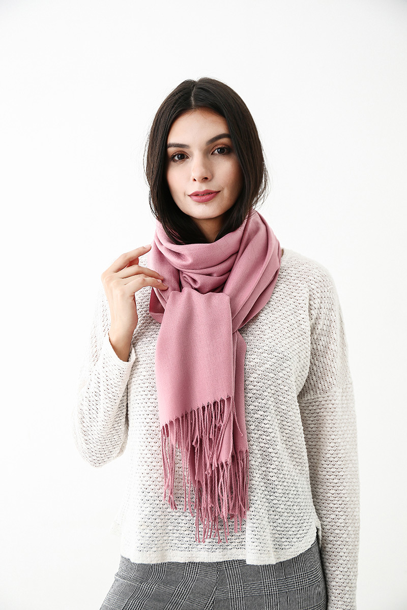 Fashion Pink Pure Color Decorated Scarf,Thin Scaves