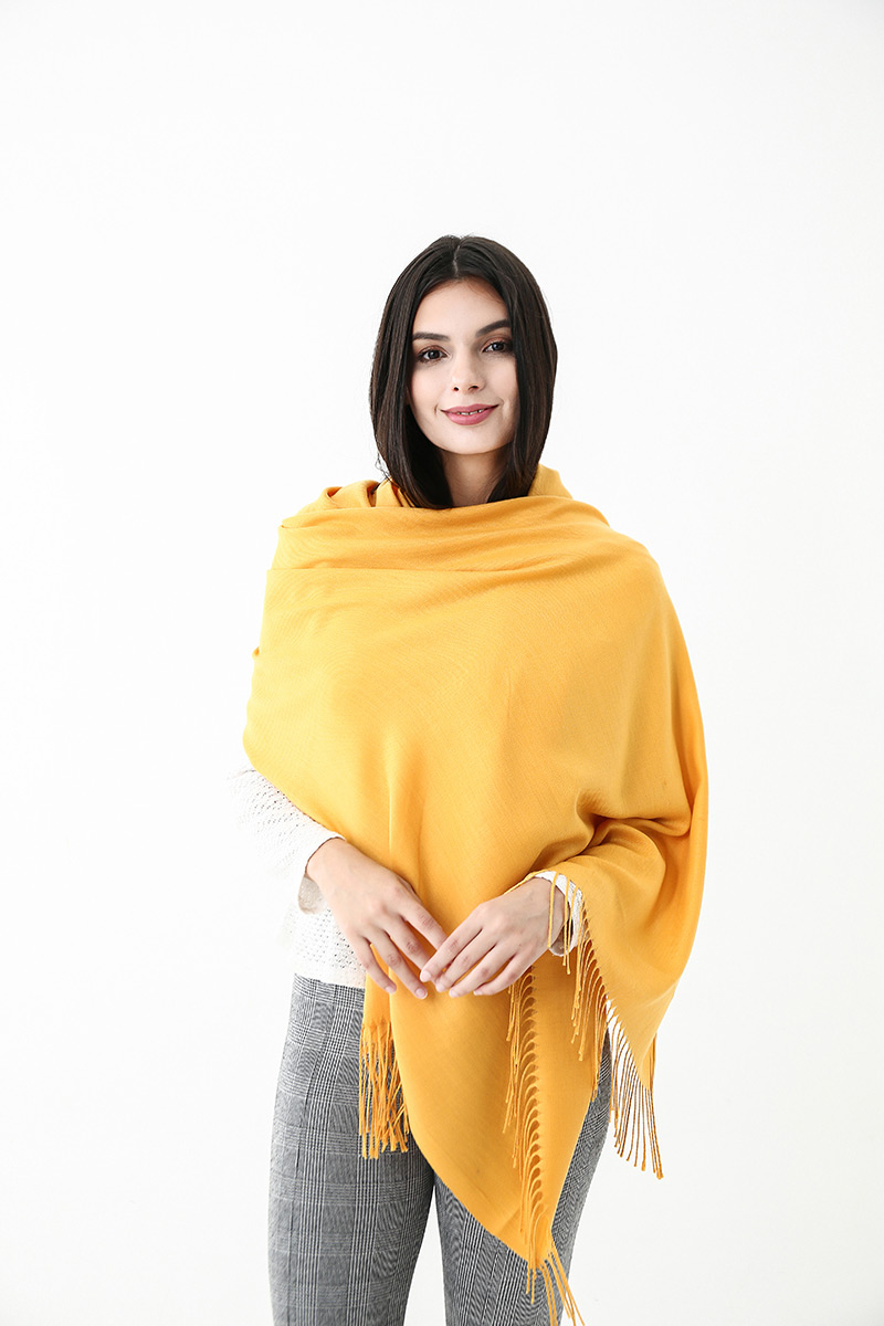 Fashion Yellow Pure Color Decorated Scarf,Thin Scaves