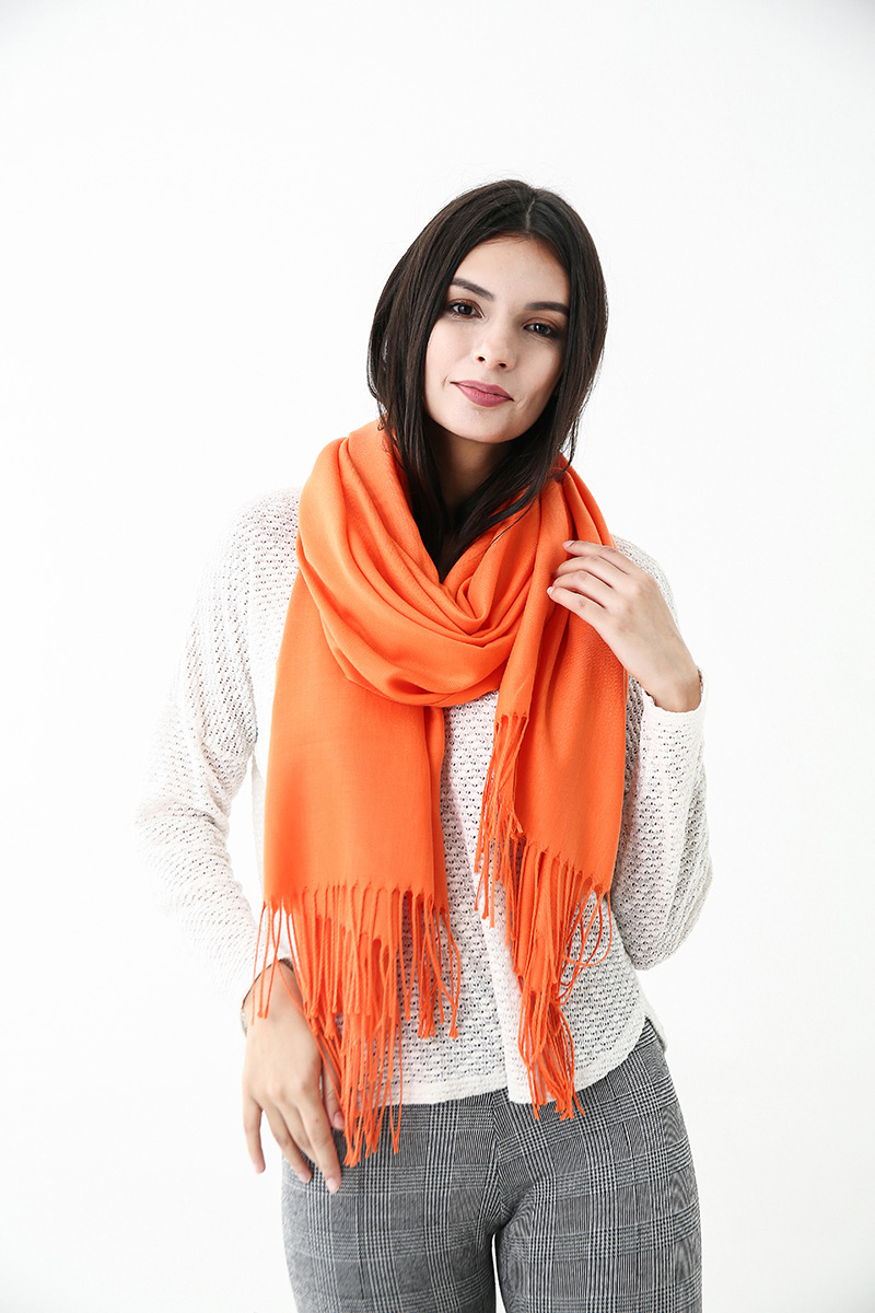 Fashion Orange Pure Color Decorated Scarf,Thin Scaves