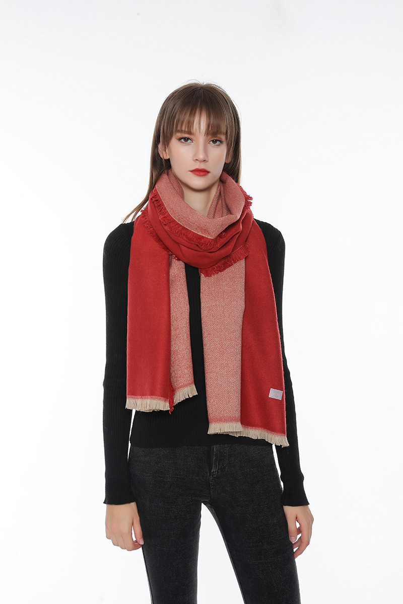 Fashion Dark Red Tassel Decorated Color-matching Scarf,knitting Wool Scaves