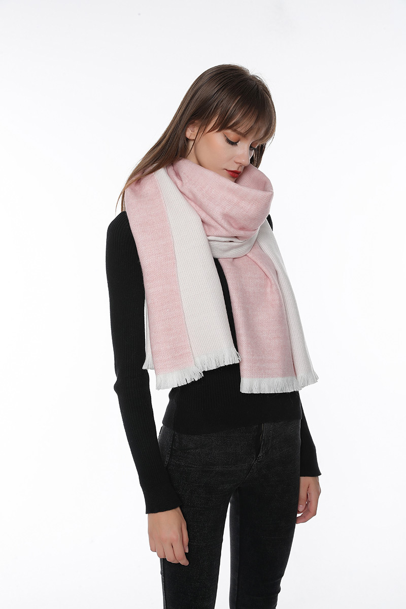 Fashion Pink Tassel Decorated Scarf,knitting Wool Scaves