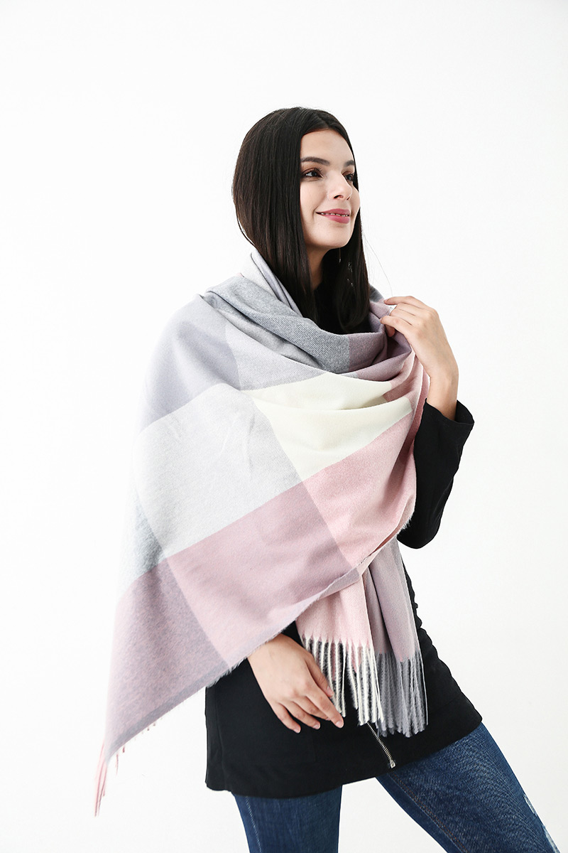 Fashion Multi-color Grids Pattern Decorated Scarf,knitting Wool Scaves