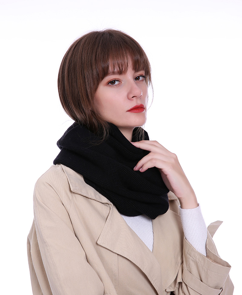 Fashion Black Pure Color Decorated Scarf,knitting Wool Scaves