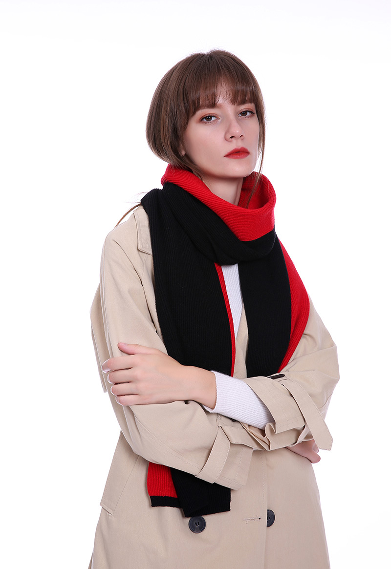 Fashion Black+red Color-matching Decorated Scarf,Thin Scaves