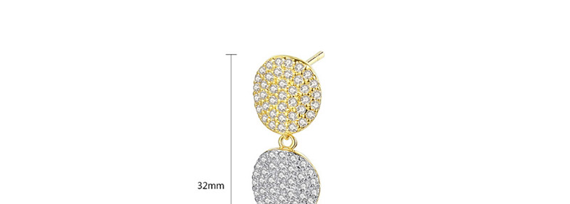 Fashion Silver Color Full Diamond Decorated Round Earrings,Earrings
