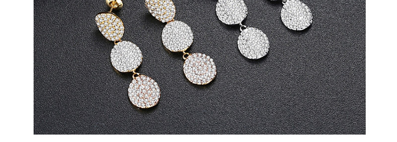 Fashion Multi-color Full Diamond Decorated Round Earrings,Earrings