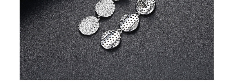 Fashion Silver Color Full Diamond Decorated Round Earrings,Earrings