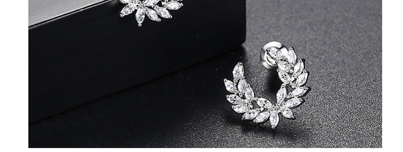 Fashion Silver Color Full Diamond Decorated Pure Color Earrings,Earrings
