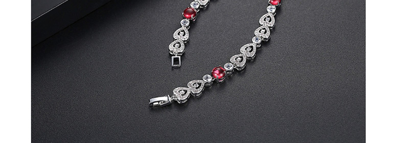 Fashion Silver Color+red Full Diamond Decorated Necklace,Necklaces