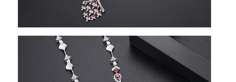 Fashion Silver Color+red Full Diamond Decorated Necklace,Necklaces
