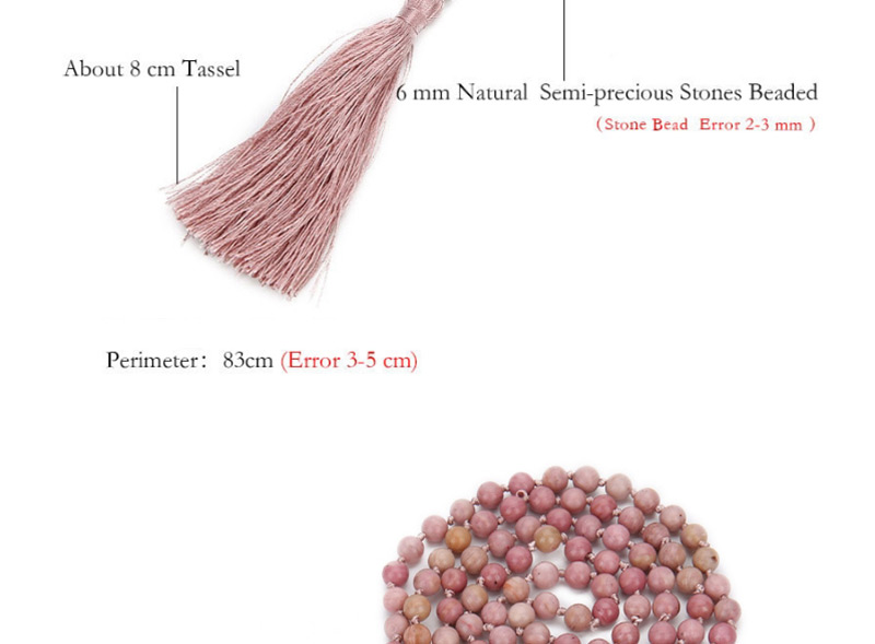 Fashion Pink Tassel Decorated Necklace,Thin Scaves
