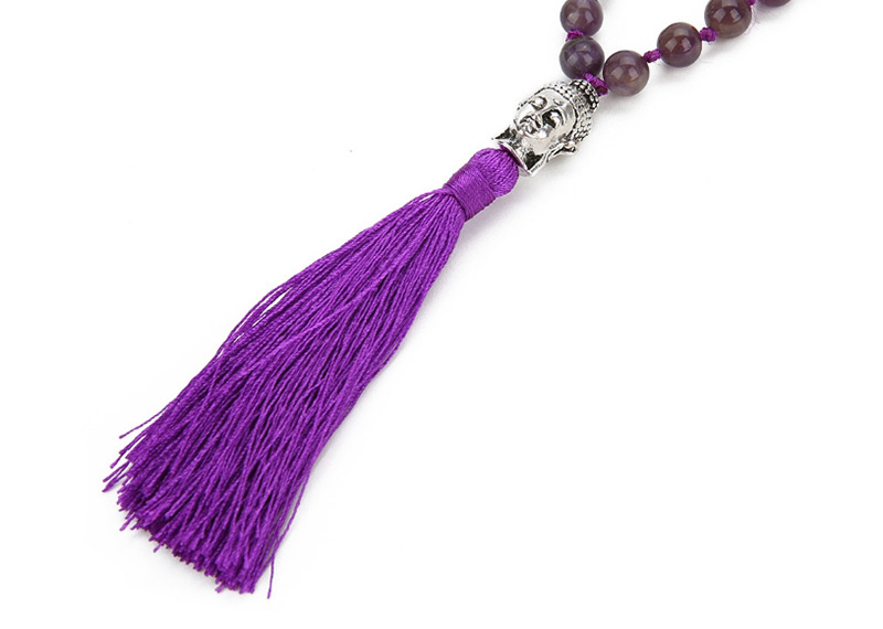 Fashion Purple Tassel Decorated Necklace,Thin Scaves