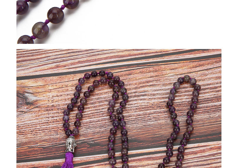 Fashion Purple Tassel Decorated Necklace,Beaded Necklaces