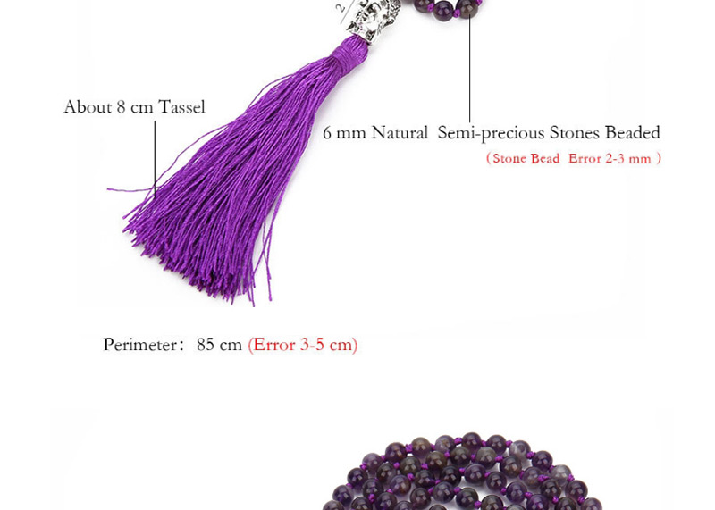 Fashion Purple Tassel Decorated Necklace,Thin Scaves