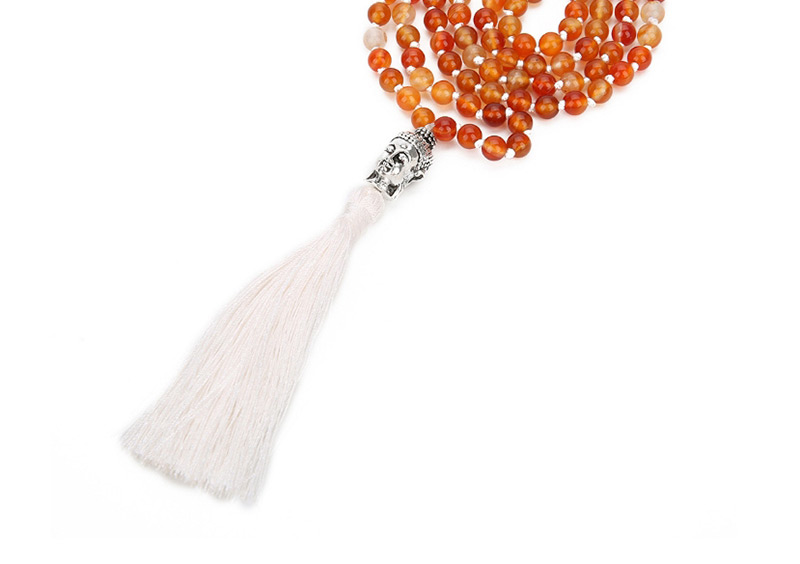 Fashion Orange Tassel Decorated Necklace,Beaded Necklaces